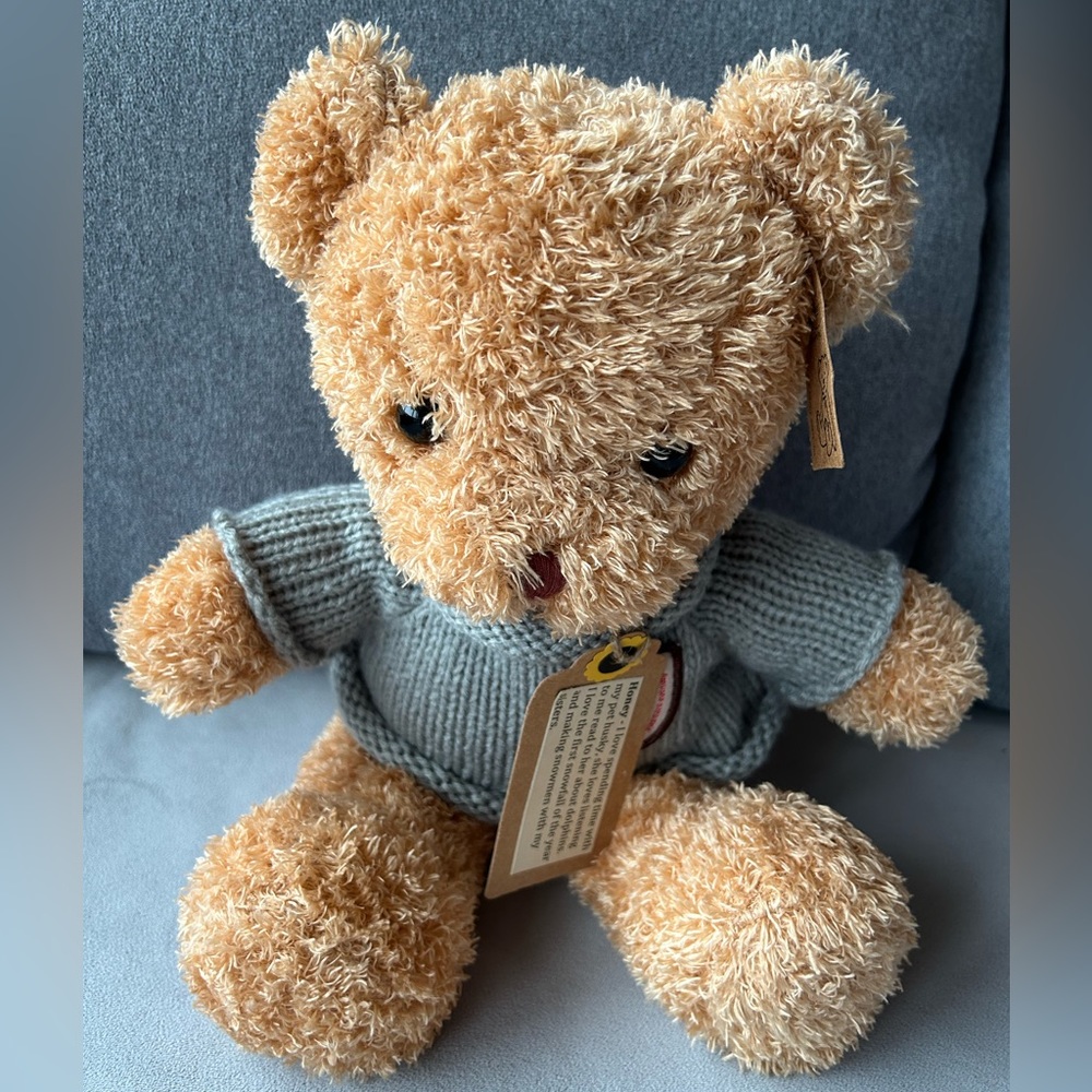 Stuffed Bear with Sweater ~ Soft and Cuddly!